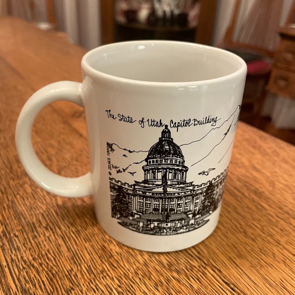 Vintage Downtown Salt Lake City Landmarks Souvenir Coffee Cup Mug